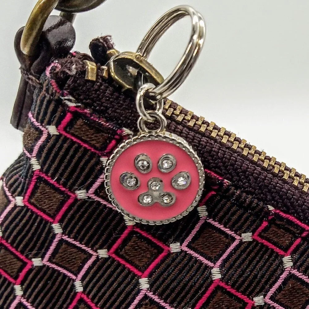 J. Crew Geometric Print Silk Clutch Bag Metal Chain Link Handle